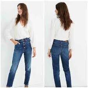Madewell The Perfect Vintage Crop Jean Button Fly High Rise Barnsdale Women 26